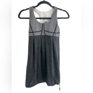 Lululemon Gray/Black Tank with Build in Bra and Waist Adjuster